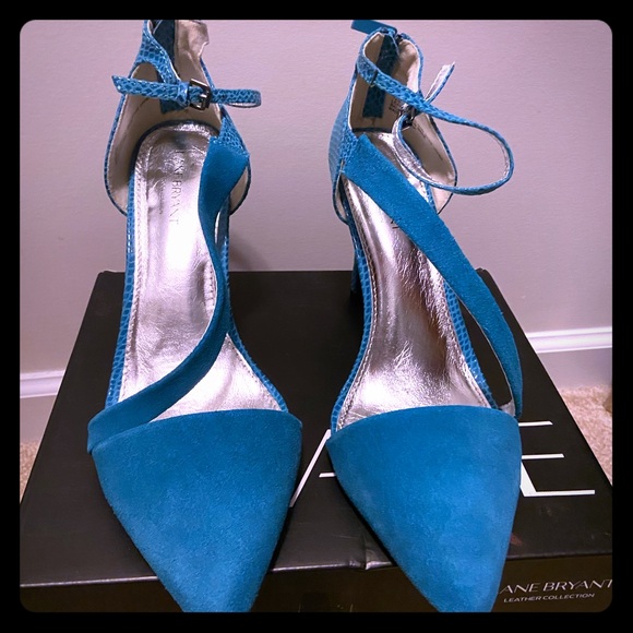 Teal Suede Leather Viviana Pumps (12W) NWT - Picture 1 of 6